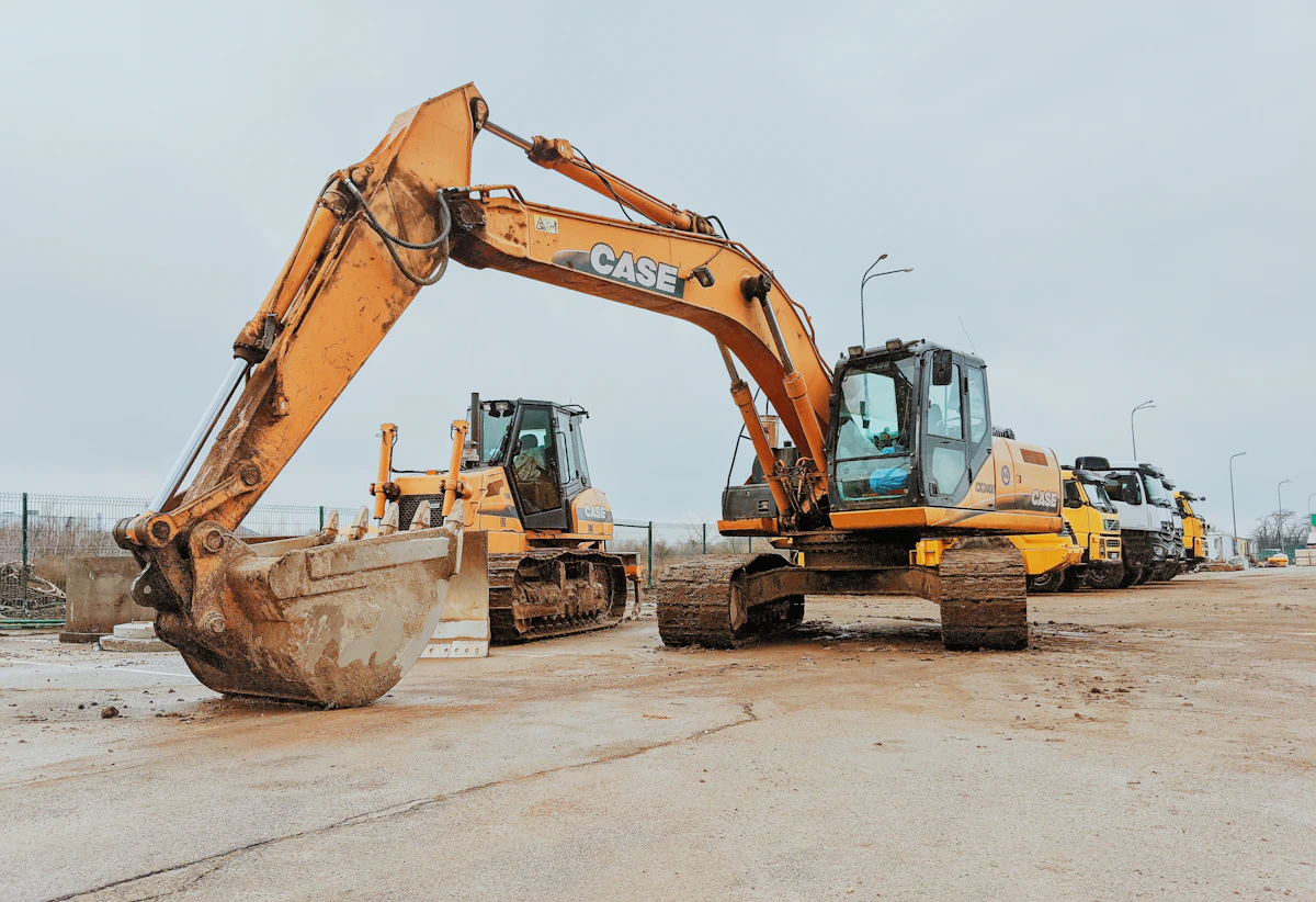 Excavators at a construction site.